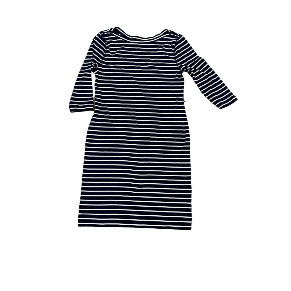 Lauren Ralph Lauren Midi Shift Dress Breton‎ Stripe Preppy Nautical Sz L